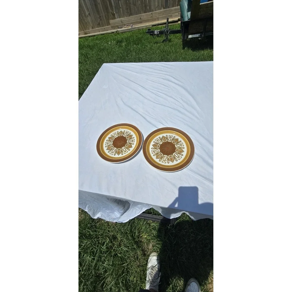 Vintage Plates Set of 2 Electra Casual Ceram Stoneware 10